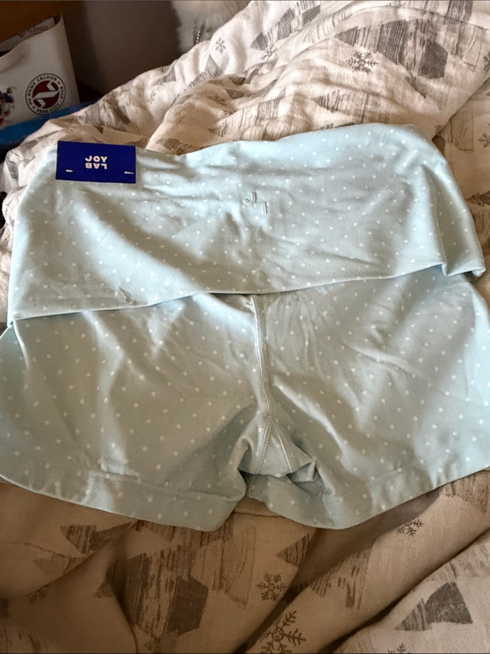 JoyLab Light Blue Polka Dot Athletic Low-Rise Shorts - Picture 4 of 4